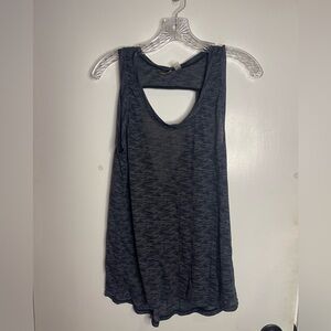 Zella l Open Back Keyhole Workout Tank Top l Gray Space Dye l Size M